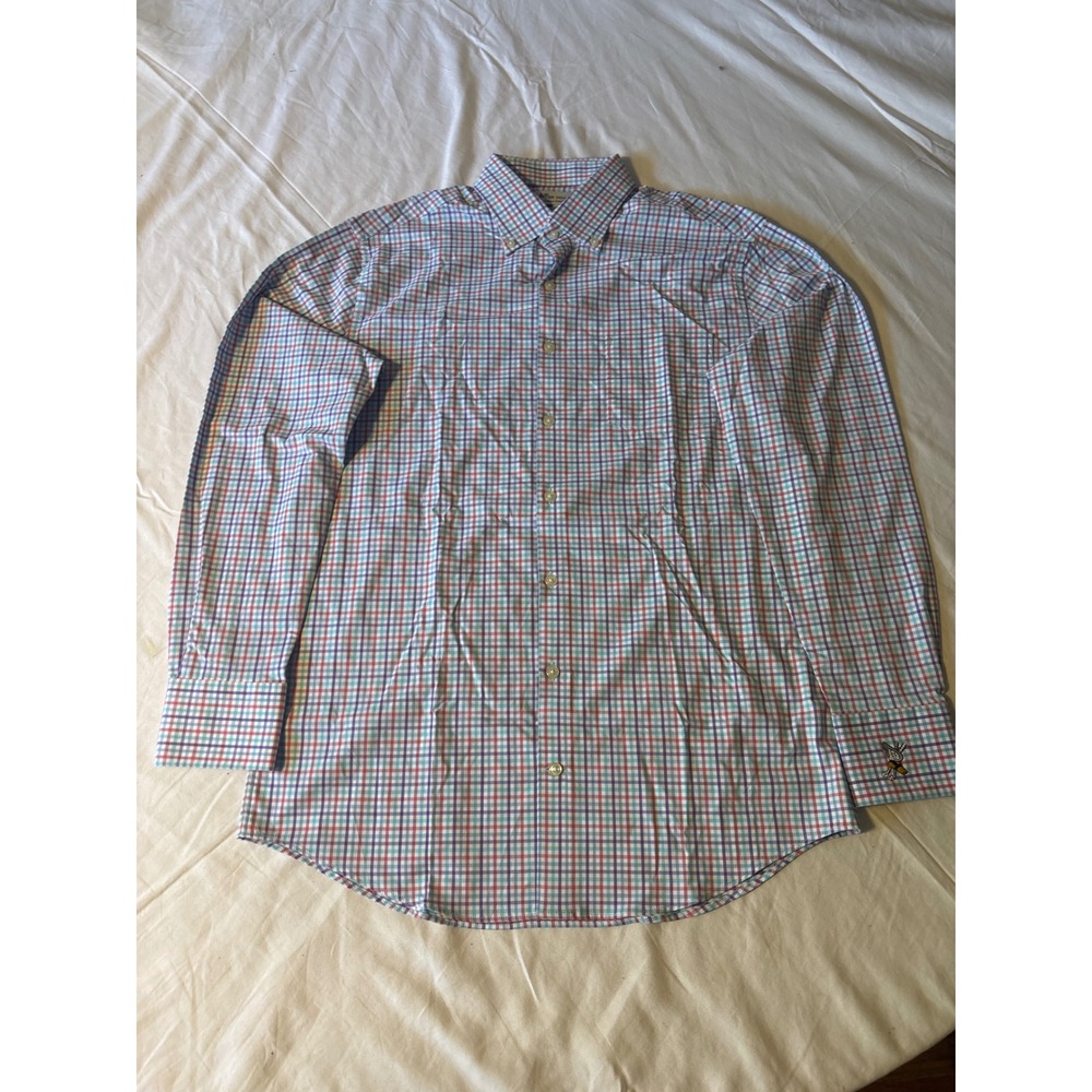 Peter Millar Shirt Mens Medium Multicolor Summer Comfort Golf Check